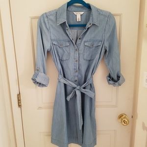 White House Black Market Light Denim Shirt Dress